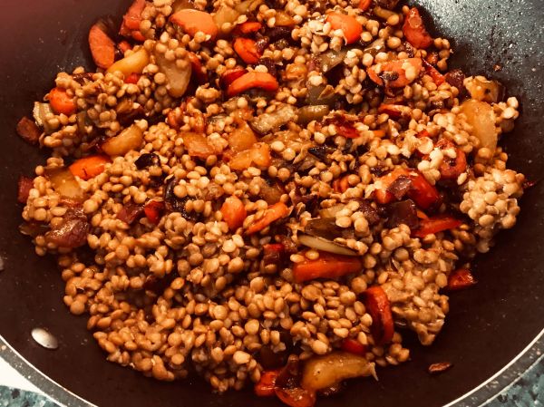 Mezclamos las verduras con las legumbres