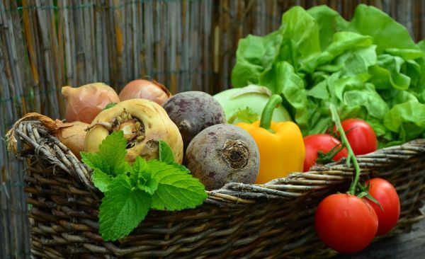 Cesta de verduras. Foto de Congerdesign desde Pixabay